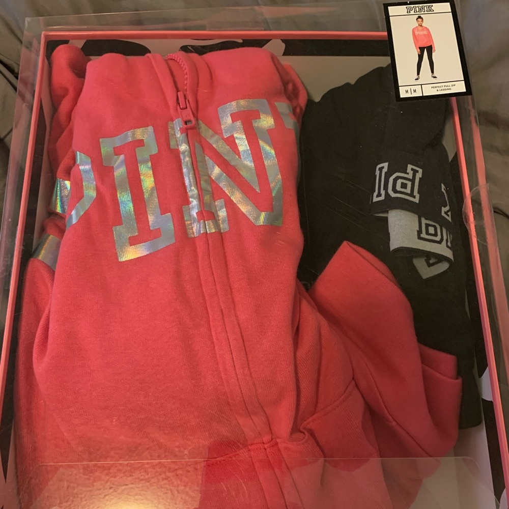 Pink VS  perfect full zip and legging